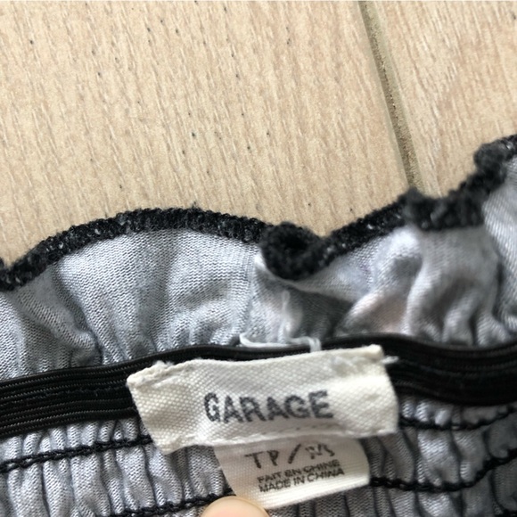 Garage Floral Gathered Romper in Black & Pink - Picture 6 of 8